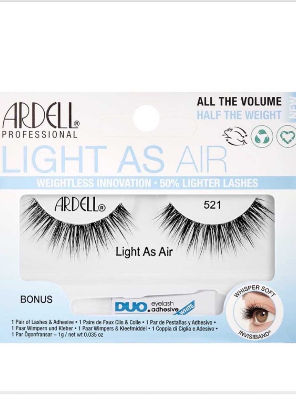 Ardell Light As Air 521 False Lashes + DUO Clear Adhesive | NIB - Picture 1 of 9